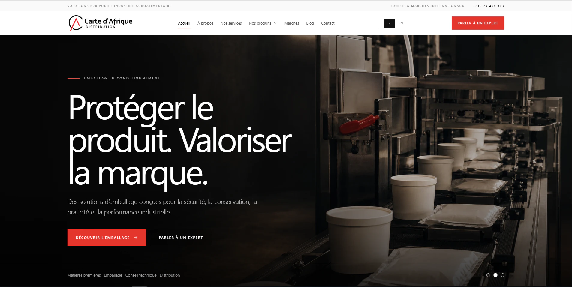 Page d’accueil du site de Carte d’Afrique Distribution