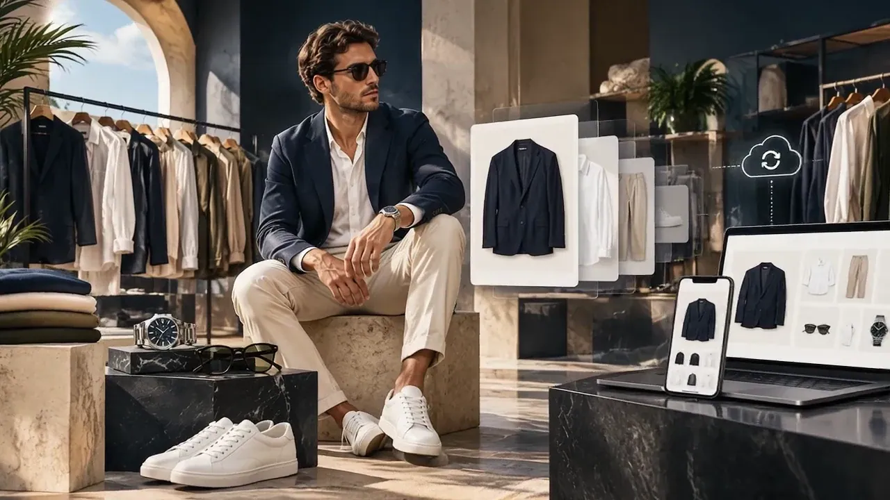 Collection de mode masculine EXIST mise en scène pour son expérience e-commerce