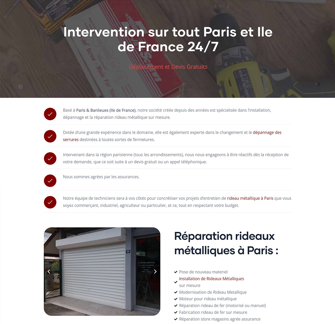 Rideaux France Métal intervention