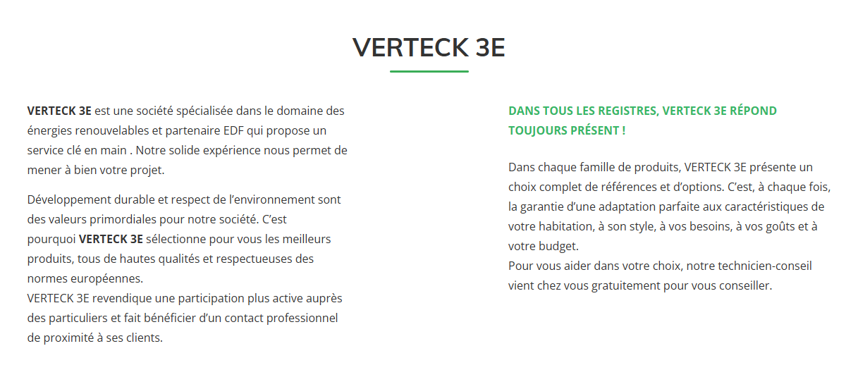 Notre Mission pour Verteck 3E