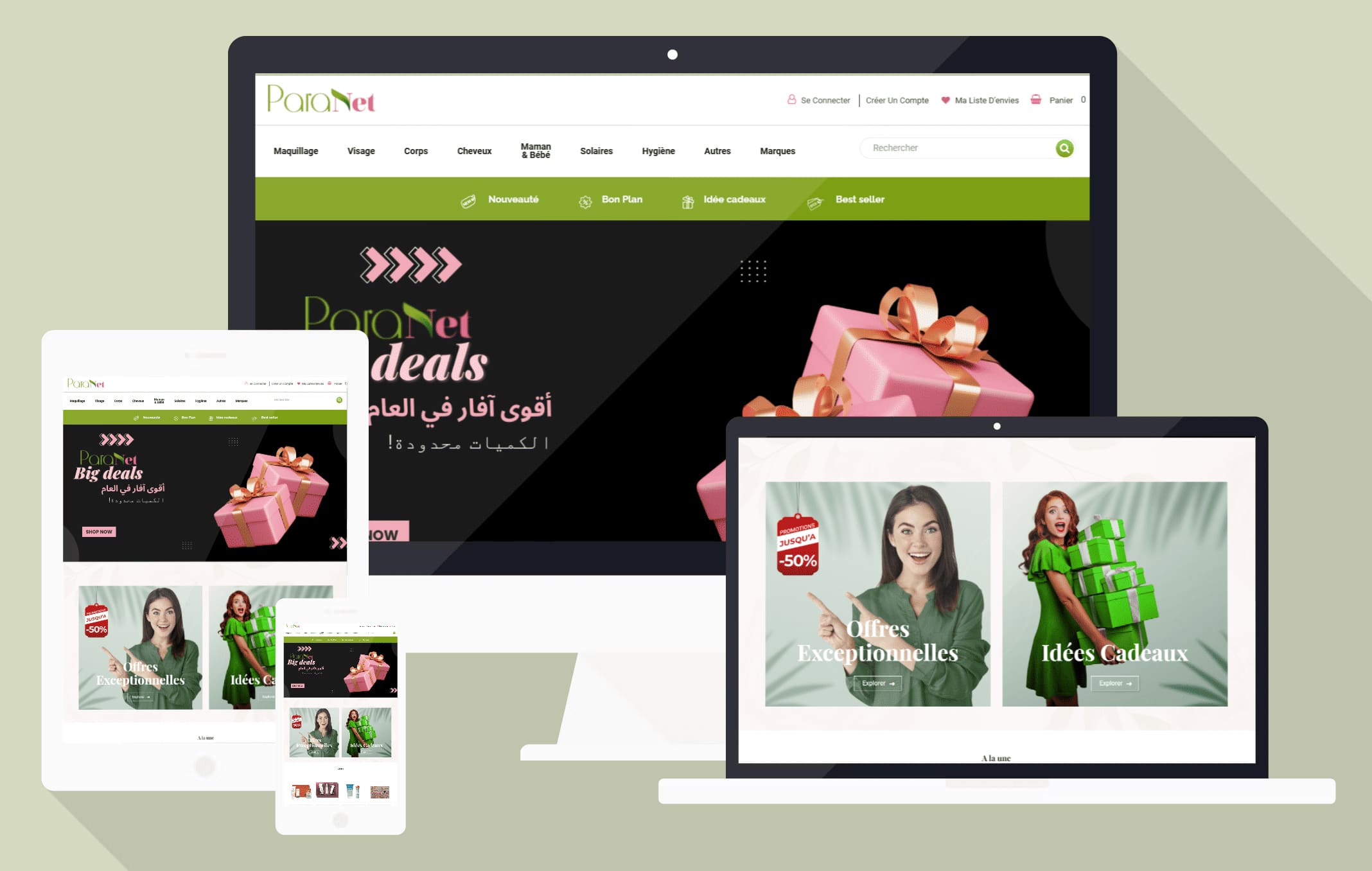 Présentation site de parapharmacie